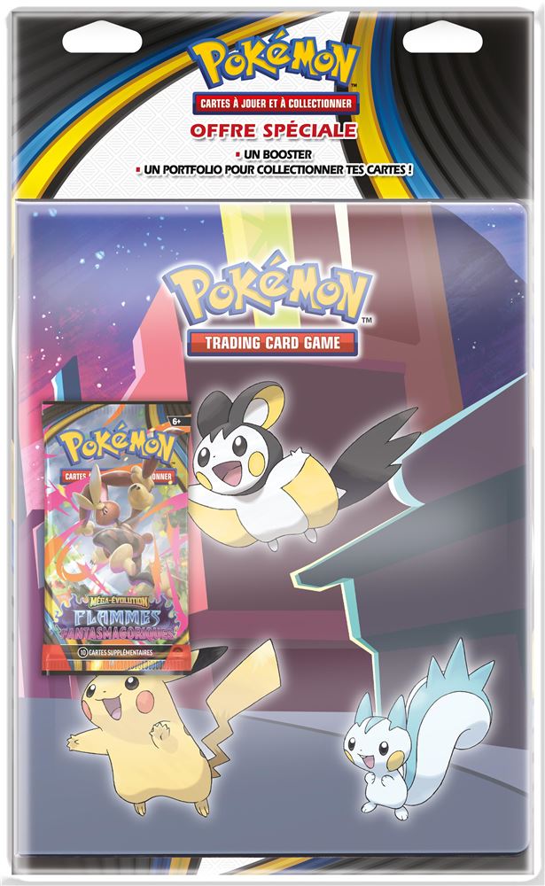 Pack Portfolio+Booster Méga-Évolution ME02 Flammes Fantasmagoriques Pokémon