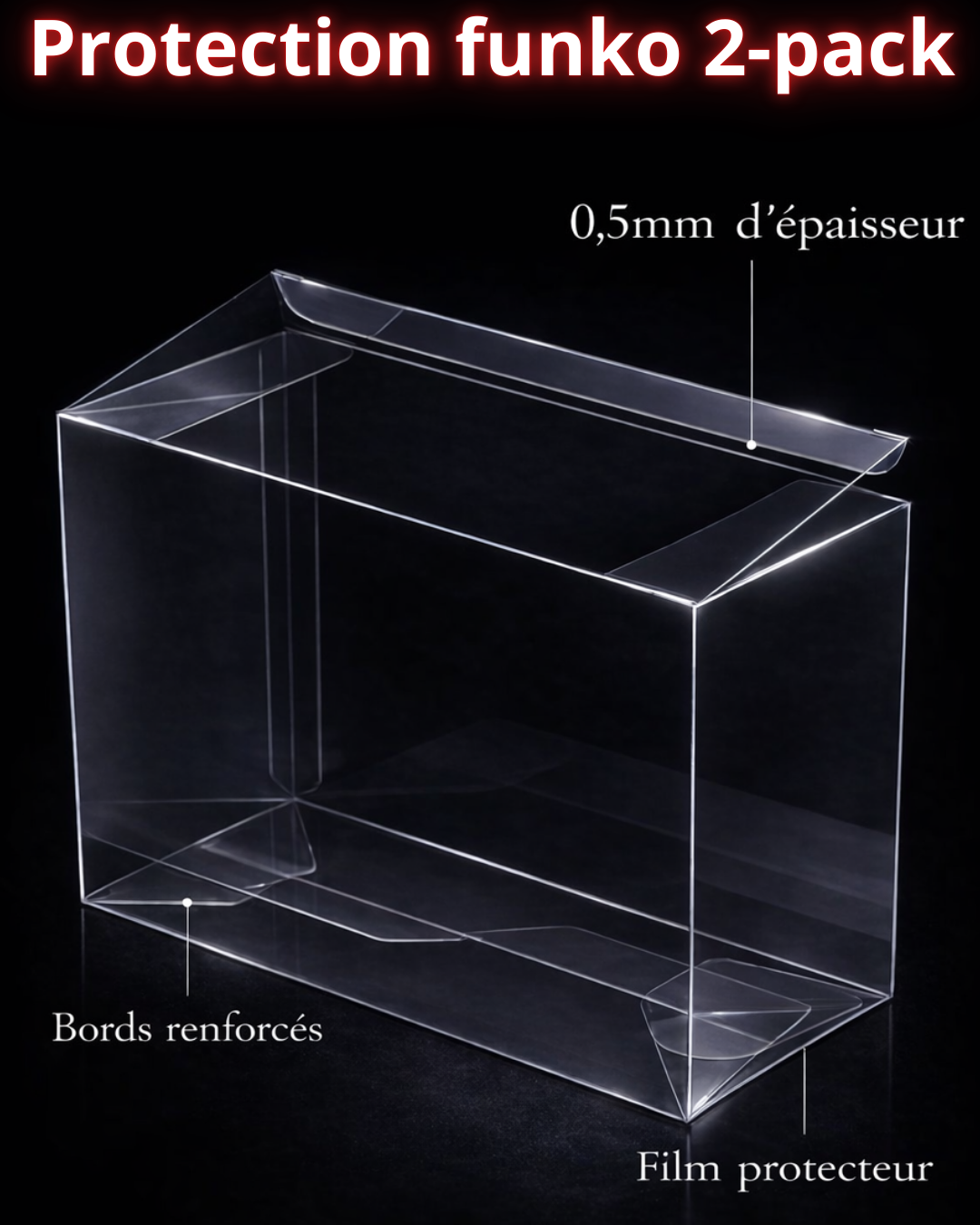 Protection Funko Pop 2-Pack – Boîte de Protection Transparente Renforcée 0,5 mm
