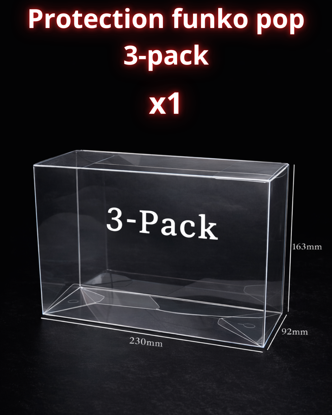 Protection Funko Pop 3-Pack – Boîte de Protection Transparente Renforcée 0,5 mm