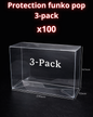 Protection Funko Pop 3-Pack – Boîte de Protection Transparente Renforcée 0,5 mm X100