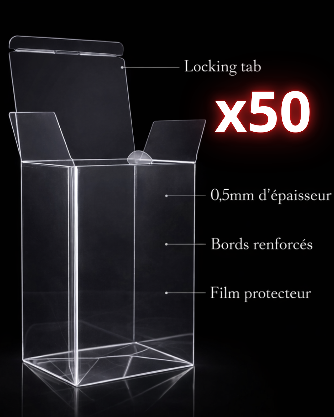 Protection Funko Pop 4" – Boîte de Protection Transparente Renforcée 0,5 mm X50