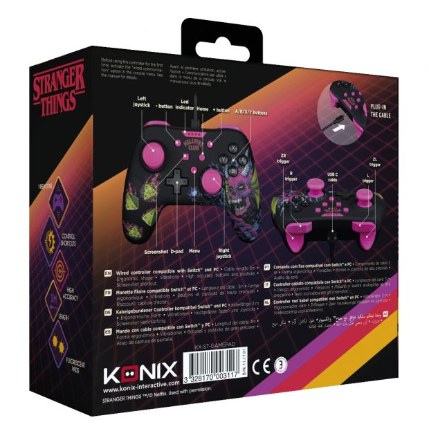 Hellfire Manette filaire noire pour nintendo switch